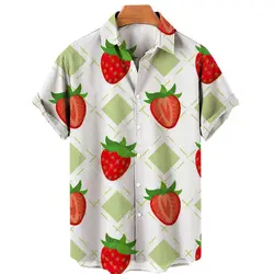 T shirt manches courtes imprimé de fruits hawaïens, tendance de rue, ample, Tops à la mode, confortable, unisexe, surdimensionné, nouvelle collection 
