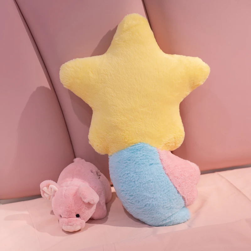 Girly Cloud Wishing Meteor Star Plush Pillow Angel Wings Heart Stuffed Cushion Milk Tea Cup Rainbow Sleeping Nap Cushion Bed 6