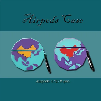 

Earphone Case For Airpods Pro Case Silicone Cartoon Headphone Cover For AirPods 1 2 Case Accessories 3D Cute Color Earth Design