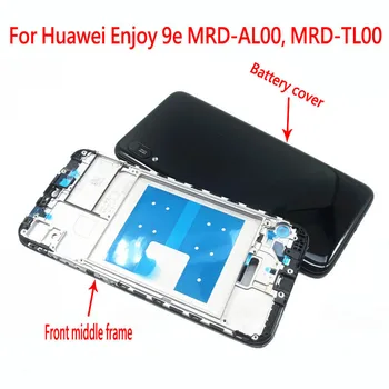 

DHL 50 Pcs/lot New For Huawei Enjoy 9e MRD-AL00/TL00 Battery Cover Housing Door Screen Front Frame Panel Bezel Replacement