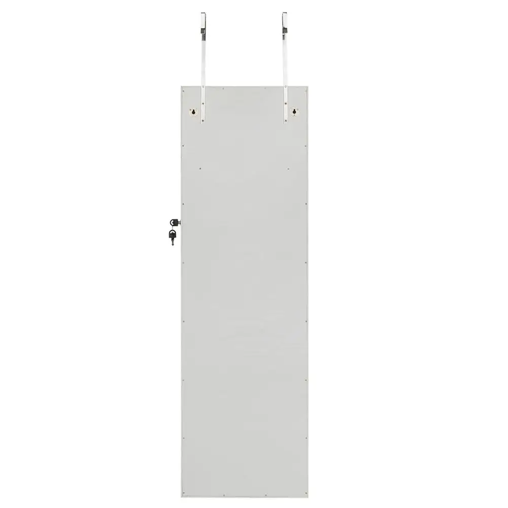 Wall Door Mounted Mirror Jewelry Storage Cabinet Accessories Package Lockable Armoire Organizer with LED Light Home Furniture Wall Door Mounted Mirror Jewelry Storage Cabinet Accessories Package Lockable Armoire Organizer with LED Light Home Furniture