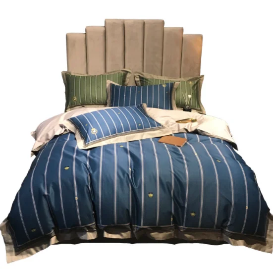 Minimalist style 100s cotton bed four piece set of cotton simple modern