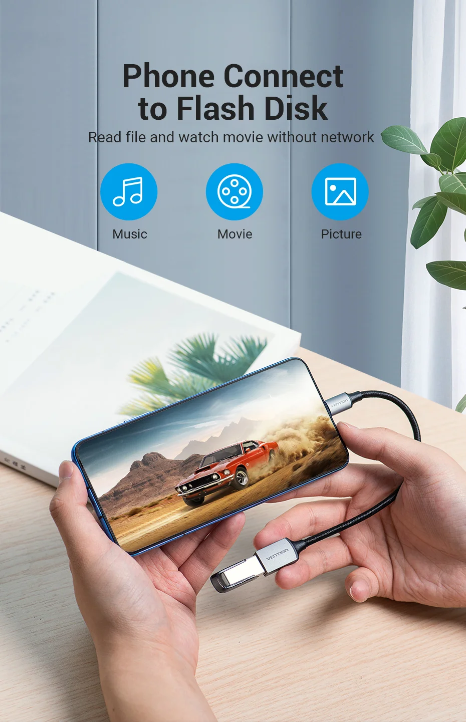 Vention USB C to USB OTG Adapter USB 3.0 2.0 Type-C OTG Data Cable Connector for Samsung GalaxyS 10 MacBook Pro USB C Adapter