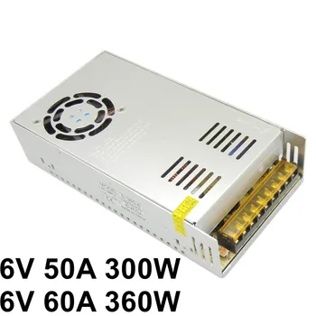 

6V 50A 300W 60A 360W Regulated Switching Power Supply ac to dc voltage transformer AC 110V 220V input SMPS