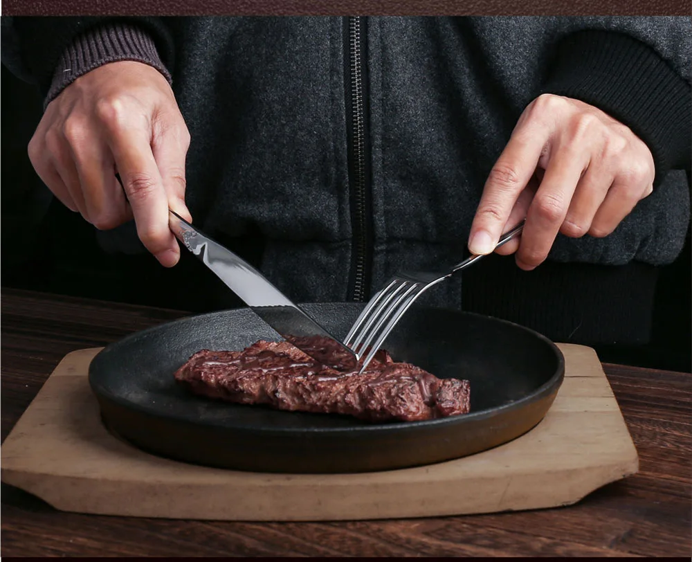 Description Picture 4 of item6pcs Stainless Steel Cutlery Set Gold Dinnerware Royal Tea Spoon Forks Knives Kitchen Western Dinner Silverware Tableware Gift