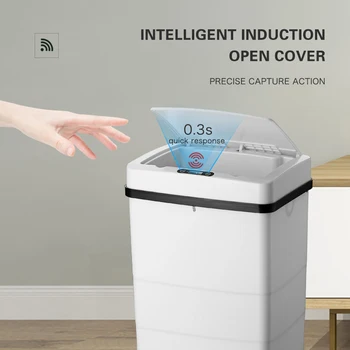 

Smart Trash Can Infrared Sensor Dustbin Touchless Garbage Can Kitchen Bathroom Rubbish Can Waterproof Smart Waste Dustbin