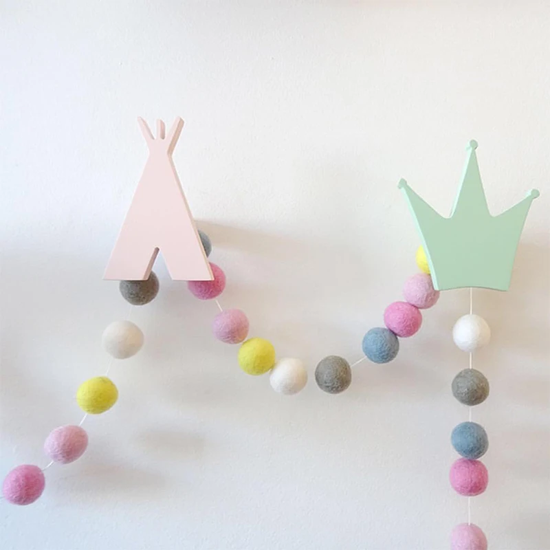 Nordic Girls Coat Rack Wooden Wall Decorative Hooks Children Nursery Room Decor Bow Flamingo Swan Shaped Hanger Home Organizer 5