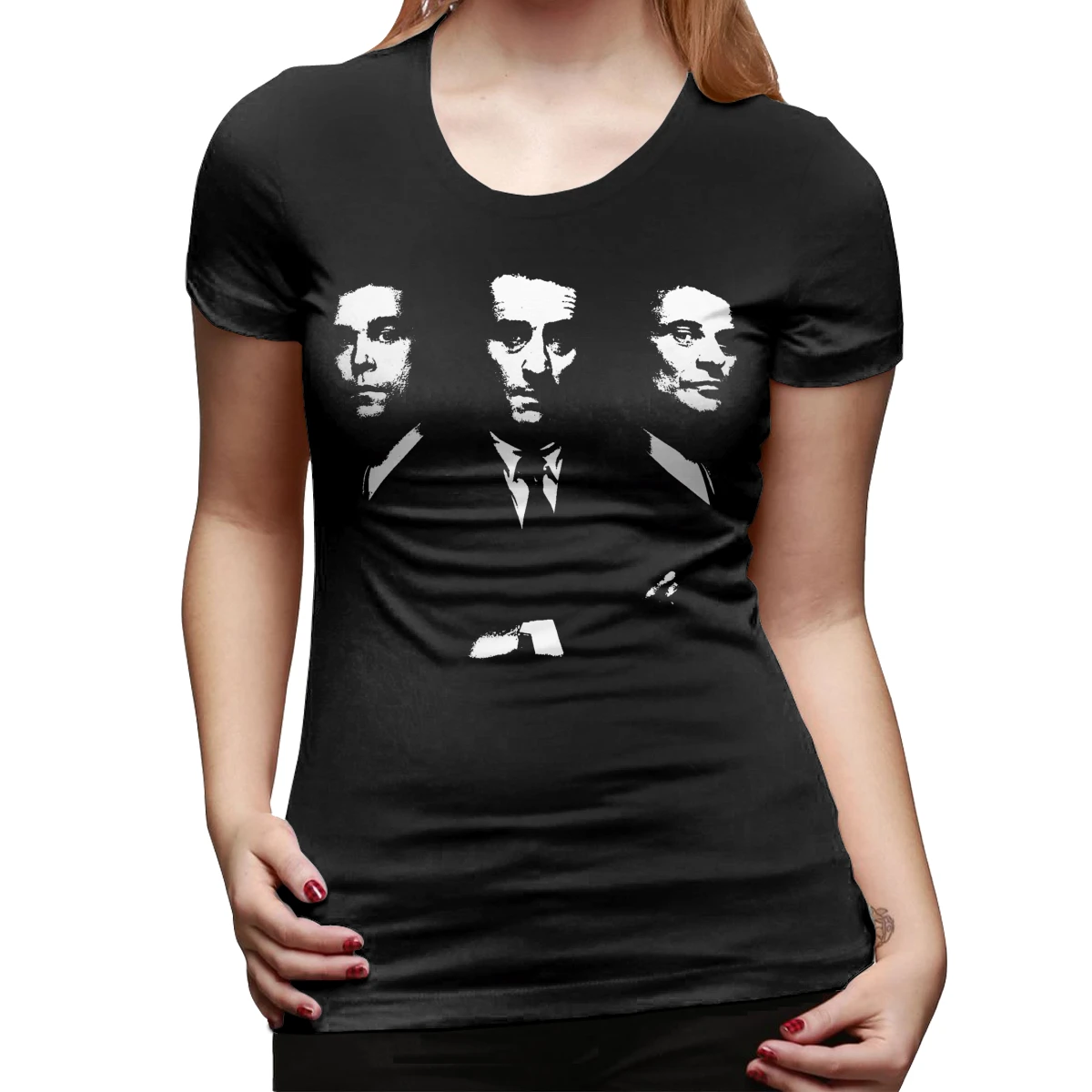 Goodfellas футболка 100 хлопок короткий рукав женская футболка трендовая уличная одежда женская футболка - Цвет: Черный