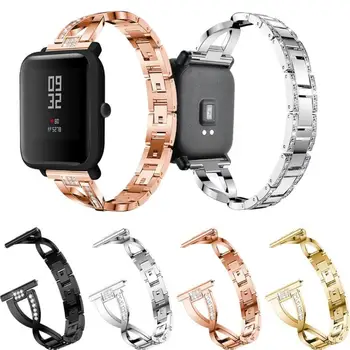 

X Shaped Women Replacement Band Rhinestone Alloy Strap for Huami Amazfit GTS Compact and Portable Carry Convenient