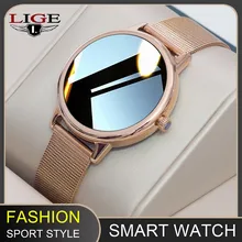 Super cienki moda kobiety inteligentny zegarek 2021 w pełni dotykowy okrągły ekran Smartwatch dla kobiety pulsometr dla androida i IOS tanie i dobre opinie CN (pochodzenie) Na nadgarstek Zgodna ze wszystkimi 128 MB Krokomierz Rejestrator aktywności fizycznej Rejestrator snu
