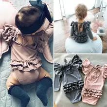 PUDCOCO Newborn Baby Girl Long Sleeve Ruffle Romper Jumpsuit Overall Clothes Set 0-18M Support wholesale