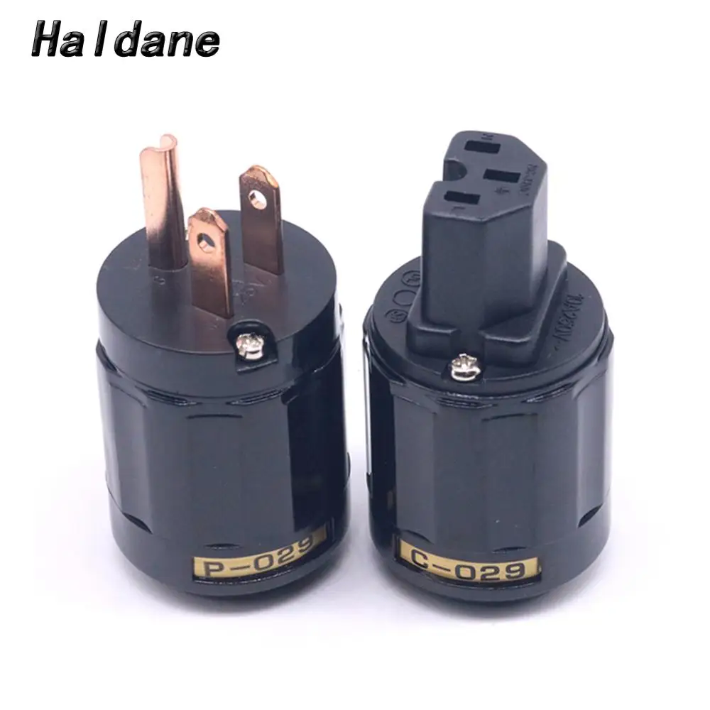 

Haldane pai HIFI Pure Copper P-029 C-029 US Power Plug Socket IEC Connector for DIY Audio Amplifie AC power Cord Cable