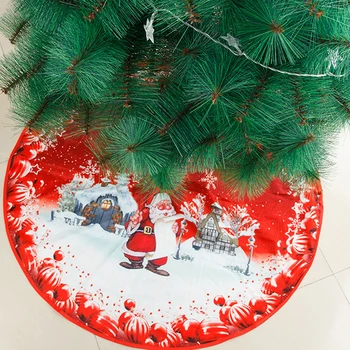 

Christmas printed Tree Skirt Christmas tree bottom Decoration Christmas tree apron