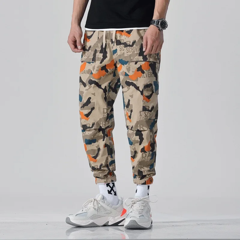 

MEN'S Casual Pants Spring New Style Camouflage Loose Bib Overall Popular Brand Hip Hop Ankle Banded Pants Capri Harem Pants Sub-