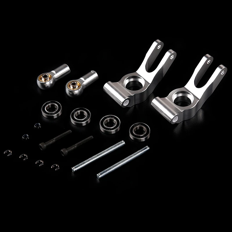 CNC One-Piece Rear Wheel Bearing Base Kit Fit for 1/5 HPI ROFUN ROVAN KM BAJA 5B 5T 5SC RC CAR PARTS-Silver