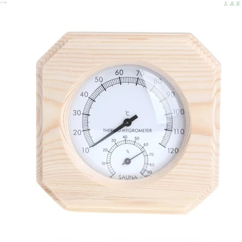 

Sauna Room Wood Thermometer Hygrometer Hygrothermograph Temperature Instrument L29K