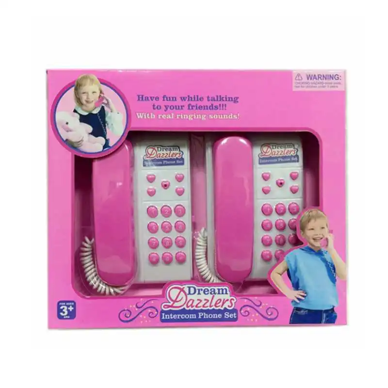 Забавные игрушки, двойной телефон, проводной домофон, детская интерактивная игрушка, телефон, набор с 2 телефонами, звонкий звук, разговор друг с другом