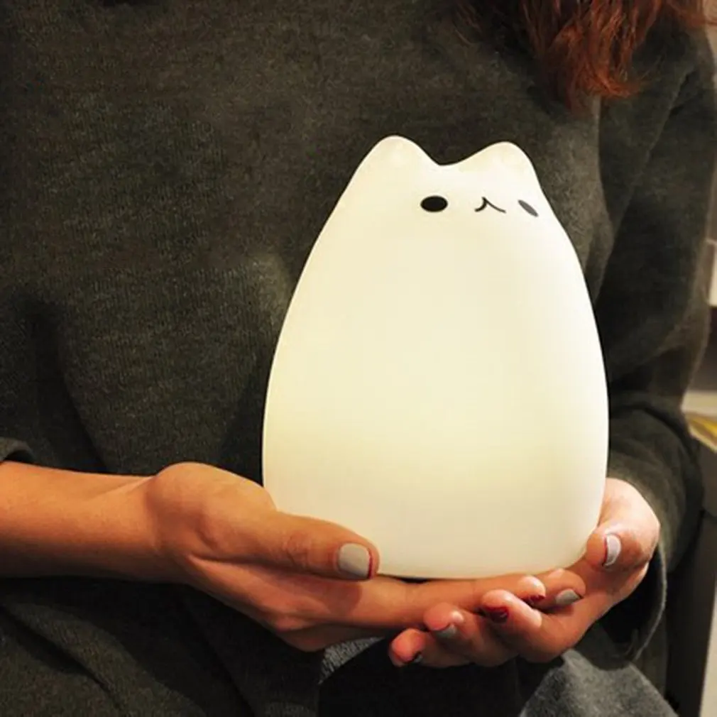 

Color Cat Light Creative Colorful Silicone Animal Light Induction Led Night Light Decompression Cat Light Color Night Light
