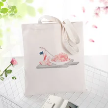 Медовый Персик сумка холщовая вместительная сумка для покупок сумка на заказ Печать текстовый логотип DIY ежедневное использование экологическая многоразовая утилизация