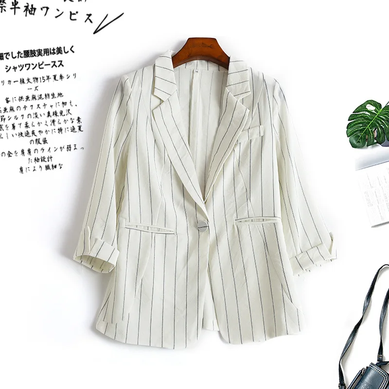 

2019 Spring And Summer Spring New Stripes Slim Fit Long Sleeve Suit Coat 2734