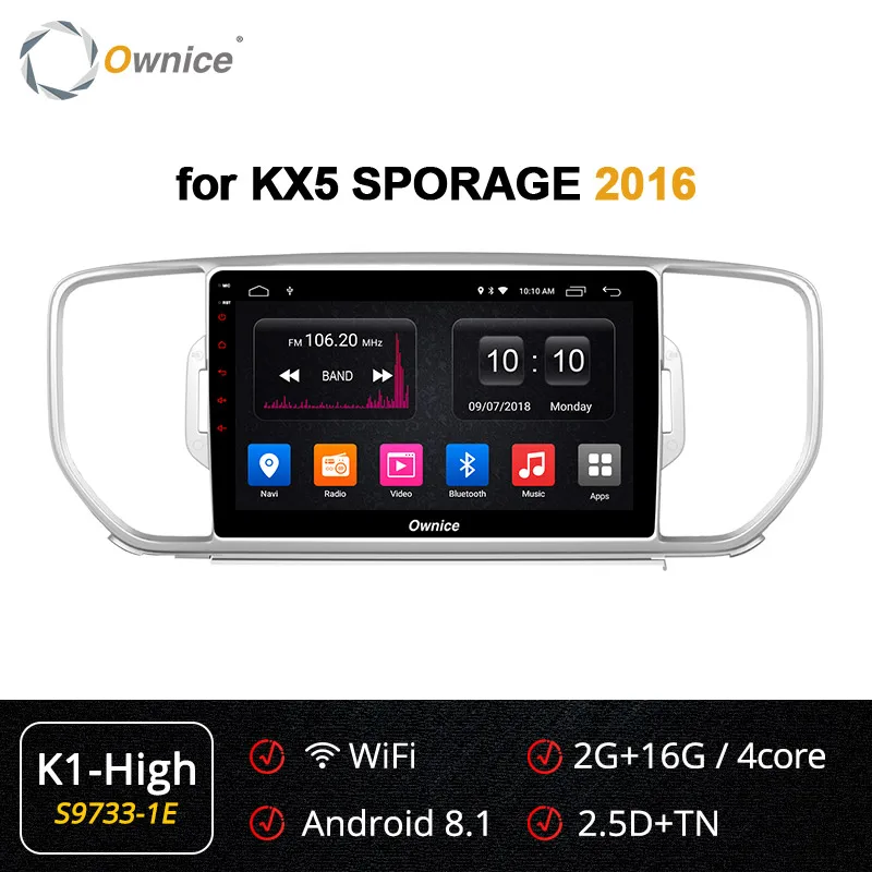 S9733-1 K1 High Ownice 2 Din 8 ядерный Android 9,0 автомобильный Радио плеер для KIA Sportage R KX5 DVD gps Navi K3 k5 k6 4G DSP 360 Panorama - Цвет: S9733-1 K1 High