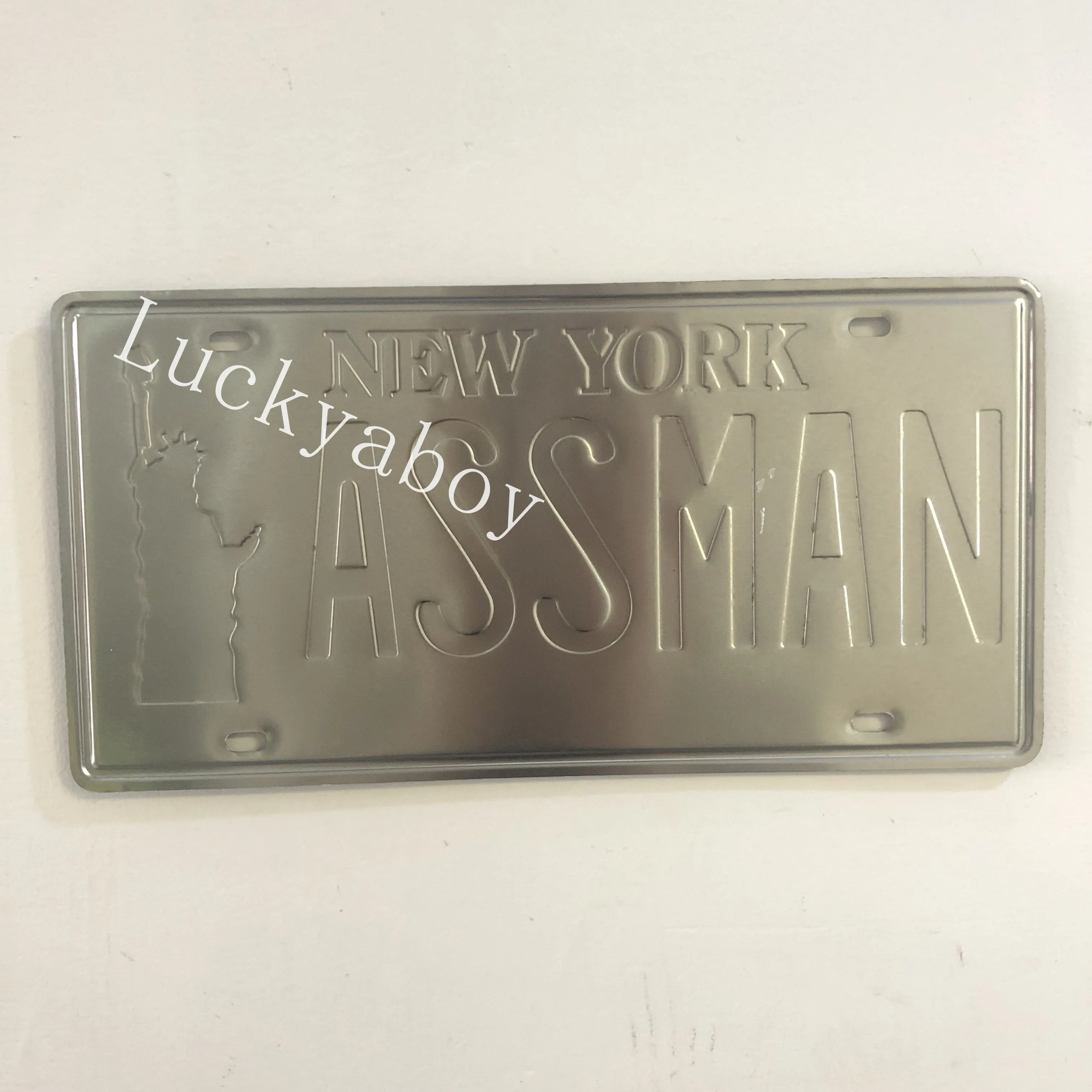 [Luckyaboy] Нью-Йорк АССМАН тисненый 3D Ретро номерной знак металлическая Оловянная вывеска винтажная пивная домашняя пластины с ретро рисунками для гаража, кафе декоративная тарелка