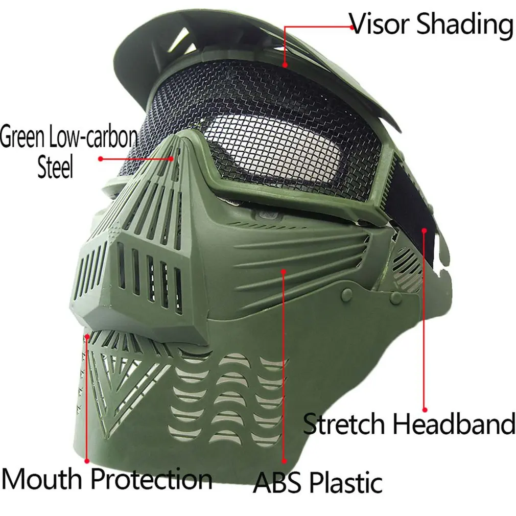 Airsoft маска для лица Уход за кожей лица маска с сеткой легкий Охотничий Тактический Открытый защитный CS Хэллоуин вечерние велосипедная маска для лица