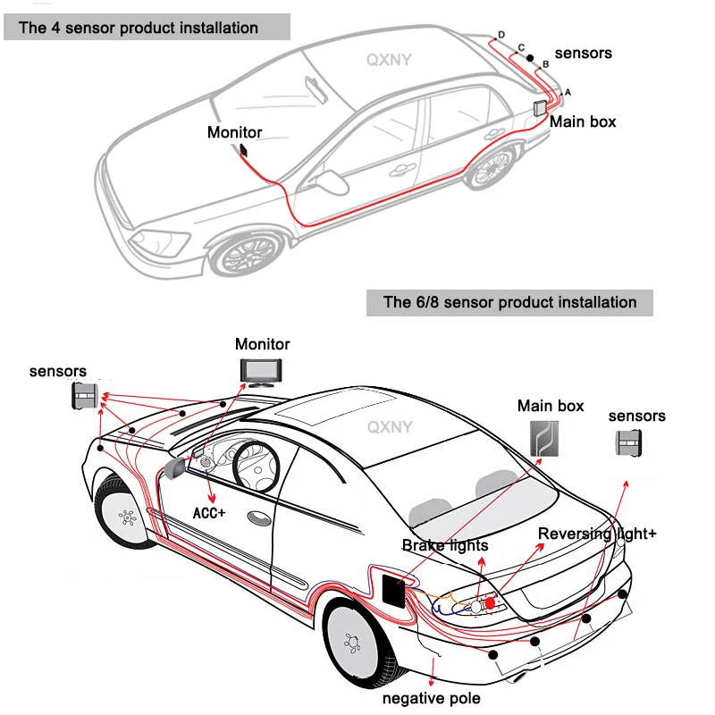 Car Auto Reversing Backup Radar With 468 Parking Sensors for Car Vehicle Monitor Detector System Backlight  Sound buzzer Alert vehicle security system