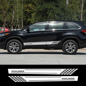 

For Toyota Highlander Car Long Side Skirt Stickers for Car Decoration DIY Vinyl Film Auto Sport Styling Decals Car Accessories