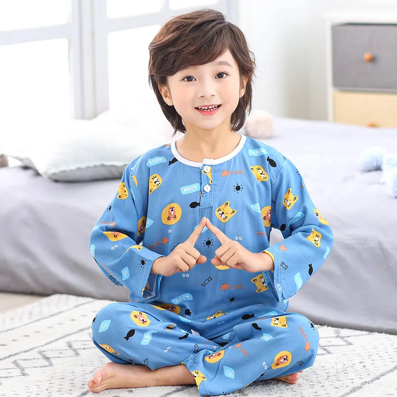 Toddler Baby Boys Girls Long Sleeve Cartoon Tops+Pants Pajamas Sleepwear Outfits 