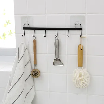 

E971 Wrought Iron Six Even A Hook Avoid Nail Nothing Mark The Door Back Type Clothes Hanger Wrought Iron Hanging Door Back Type