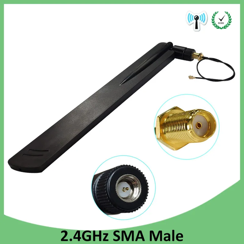 

20pcs 2.4Ghz Wifi antenna 8dbi SMA Male Omni-Directional 2.4 ghz antenne Router wi fi Antena +21cm RP-SMA Male Pigtail Cable