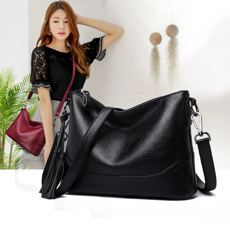 

Middle-aged mother bag female bag 2020 new soft high texture soft leather casual fashion wild shoulder shoulder bag
