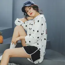 Shirt Pajamas Women Cotton Thin Casual Wave Dot Cardigan Long Sleeve Spring and Autumn Pajamas Women Summer Shorts Two-piece Set Women's Sleep Shirt Pajamas Women Cotton Thin Casual Wave Dot Cardigan Long Sleeve Spring and Autumn Pajamas Women Summer Shorts Two-piece Set Women's Sleep