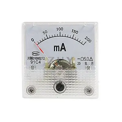 

Class 5 Accuracy DC 0-200mA Current Panel Ammeter 91C4