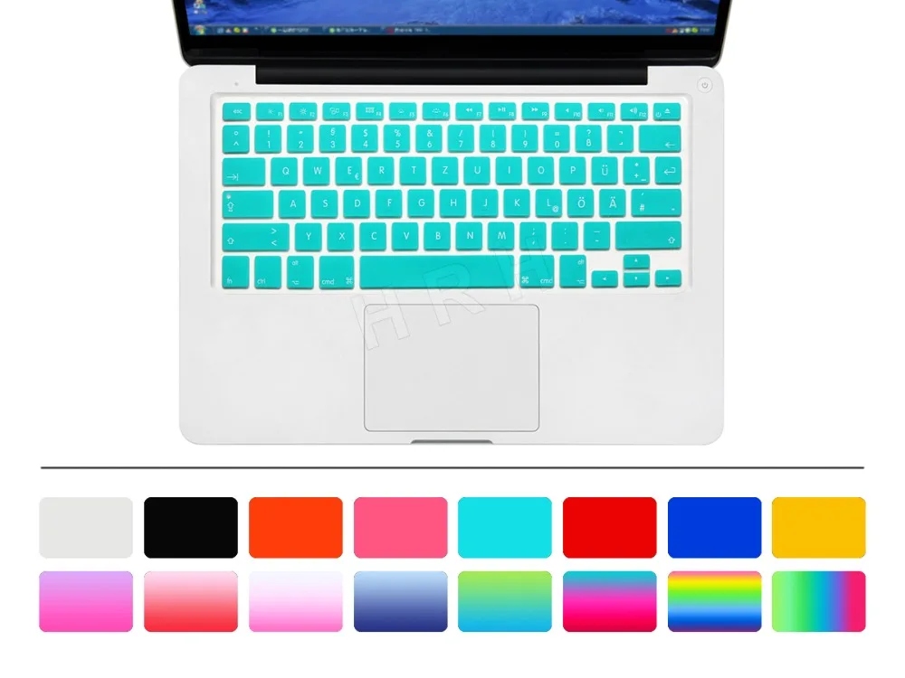 Чехол для клавиатуры из немецкого силикона HRH Защитная пленка Macbook Air 13 15 17Pro с Retina