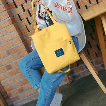 

Hirigin Women Corduroy Canvas Tote Ladies Casual Shoulder Bag Foldable Shopping Bags Beach Bag Cotton Cloth Female Handbag