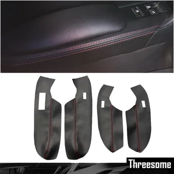 

Microfiber Leather Door Handle Armrest Panel Decorative Cover For Hatchback VW Polo 2011 2012 2013 2014 2015