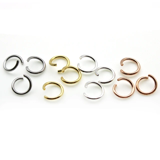 100pcs/lot Stainless Steel Open Jump Rings Gold Rose Gold Plated Split Rings  Connectors for DIY