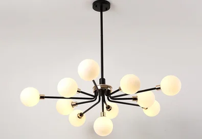 Black 11 light 100CM Современное Внутреннее освещение, люстры для дома стеклянный шар абажур подвесной светильник скандинавского дизайна гостиной/кухни лампа 110 В/220 В светодиодный - Цвет абажура: Black 11 light 100CM