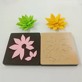 

Layered Lotus Petal Leaves Shape Wooden Die Cut Stencil For DIY Scrapbooking Decoration Crafts Leather Paper Cards Making 2020