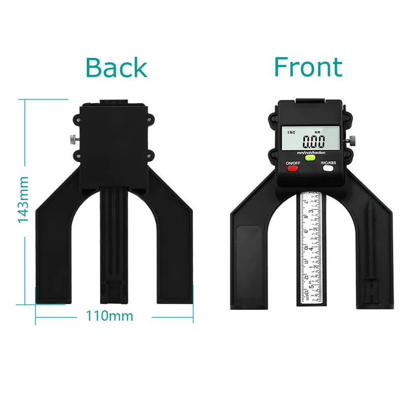 0-80 мм цифровой глубина 3 единицы измерения с магнитными ножками манометр lcd высота Штангенциркули для фрезерных столов Деревообработка измерения