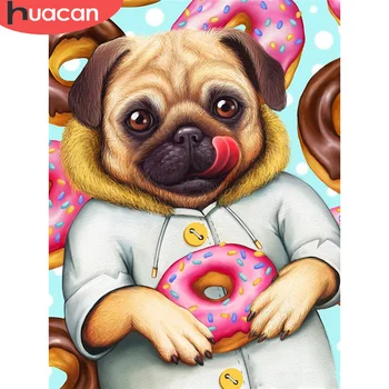 

HUACAN Diamond Embroidery Dog Full Square Round Drill New Arrival Diamond Painting Animal Mosaic Rhinestone Kit Home Decoration