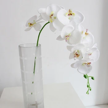 

1 Bouquet Of Artificial Flower (1 Bouquet 9 Heads) Artificial Butterfly Orchid Silk Flower Wedding Party Fake Home Bouquet Decor