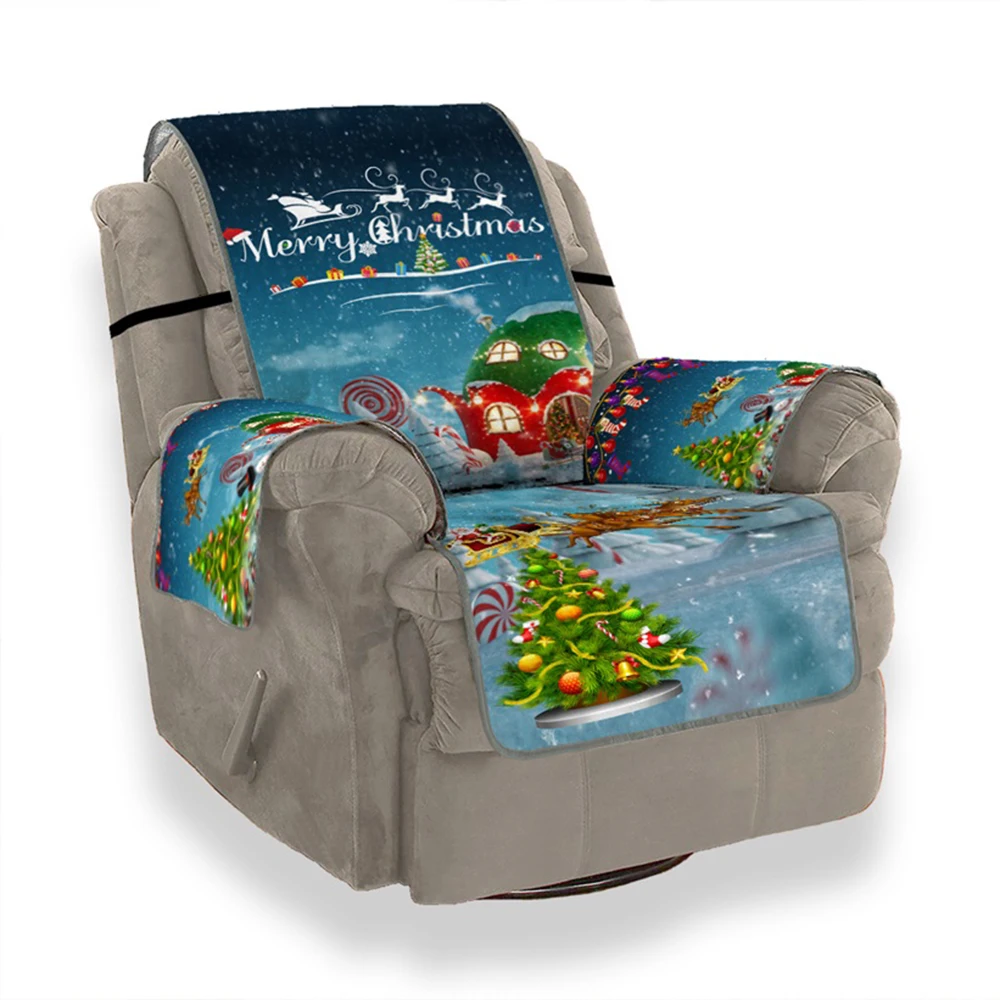 T Счастливого Рождества мебель чехлы на сиденья протектор чехол Санта Клаус софа с рисунком диванные покрывала 1/2/3 сидения, цена производителя для Гостиная - Цвет: T