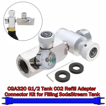 

Soda Bottle Carbon Dioxide Filled Adapter CGA320 G1/2 Interface With Pressure Gauge Suitable For Home/Restaurant