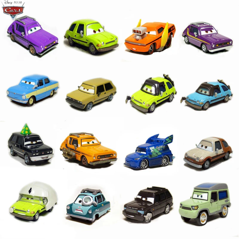 Disney-figuras de acción de Pixar Cars 2 para niños, modelos de coches de carreras de ladrillos, serie DJ Slug, agente St, Diecast, juguetes finos, regalo de Año Nuevo