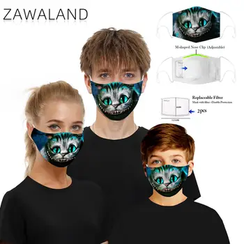 

Zawaland Cute Cartoon Face Mask Anti Pollution Masks Washable Fabric Mouth Mask Cover with 2 Filters
