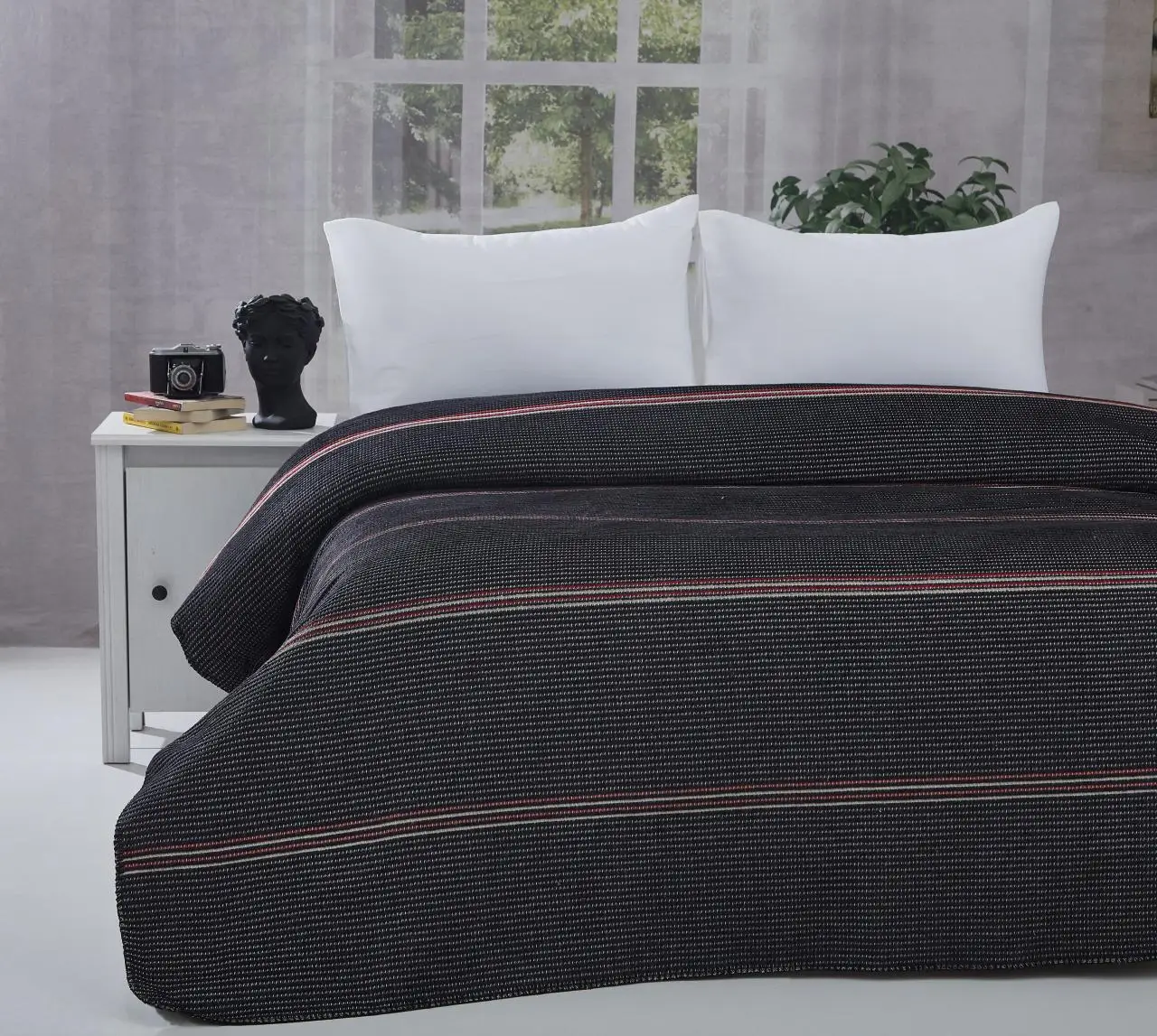 Four Seasons Blanket Pike Black Single Stripe Double Personality | Дом и сад