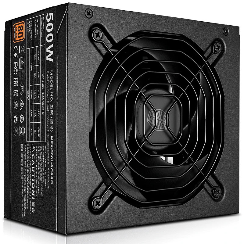 Блок питания для Cooler Master MWE BRONZE 500 ATX RTX2060 задний Блок питания 500 Вт блок питания MPX-5001-ACAAB